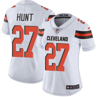 Nike Cleveland Browns #27 Kareem Hunt White Women's Stitched NFL Vapor Untouchable Limited Jersey